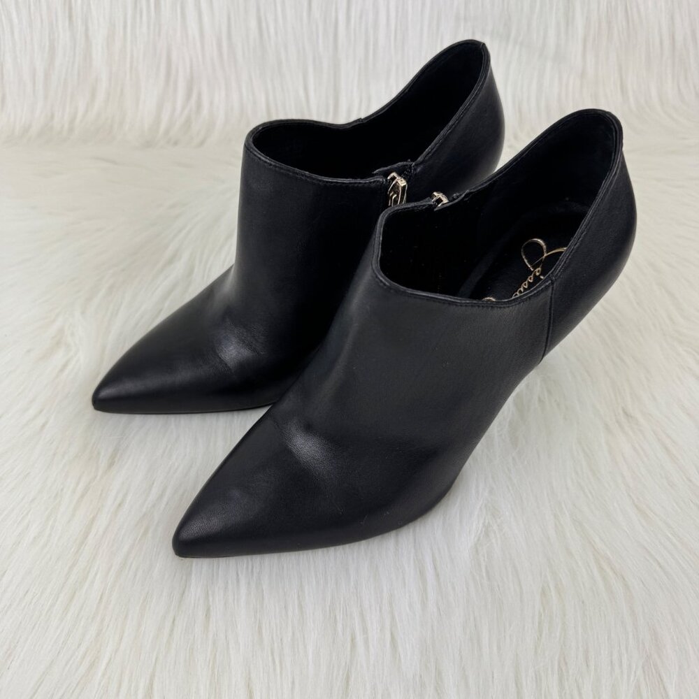 Jessica Simpson Black Pointed-Toe Leather Ankle Booties - Picture 3 of 16